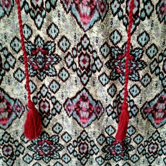 Beach Lunch Lounge Boho Tassel Shift Dress bkue Pink sz small - Picture 3 of 8